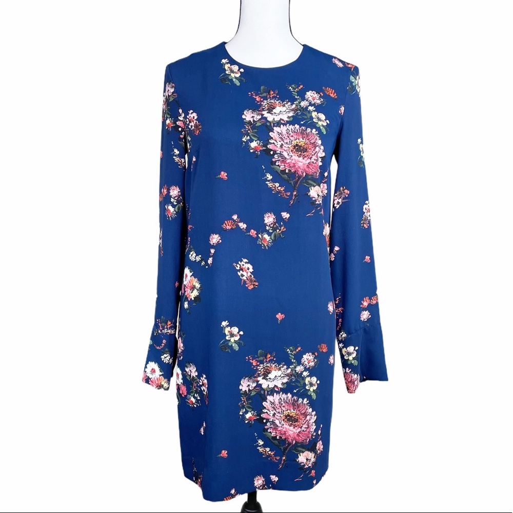 Warehouse Navy Floral Shift Dress View 3